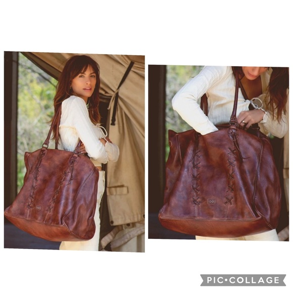 NWT Bed Stu Rebekah Shoulder Travel Weekend Bag XL Tote Teak Dip Dyed MSRP $520 - Picture 14 of 14